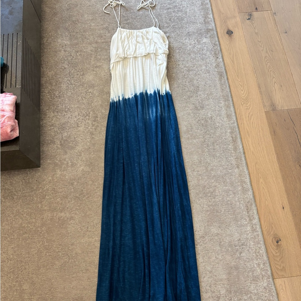 NWOT Elan Maxi Dress Grecian Blue and White